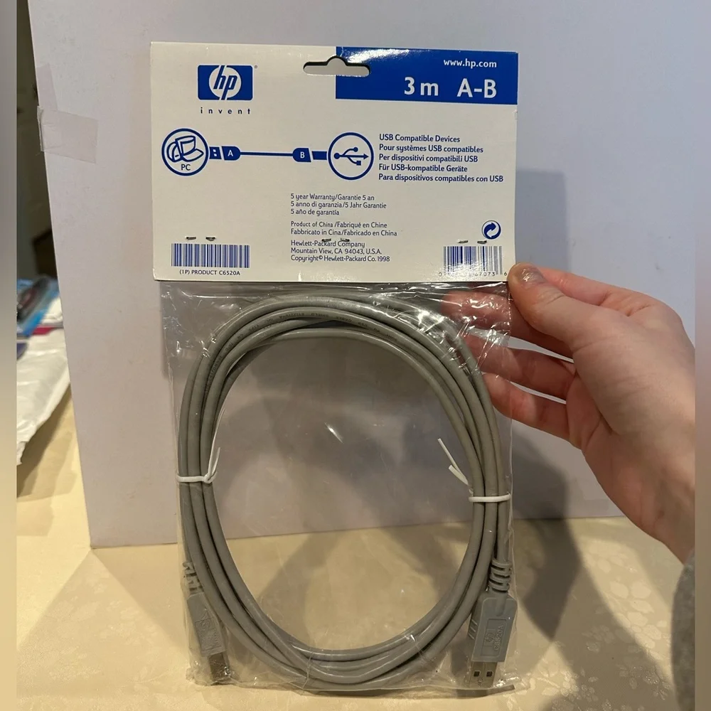 HP 3m A-B USB Cable 2.0